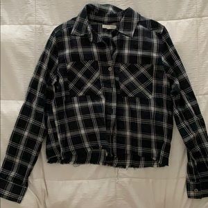 LA hearts cropped flannel
